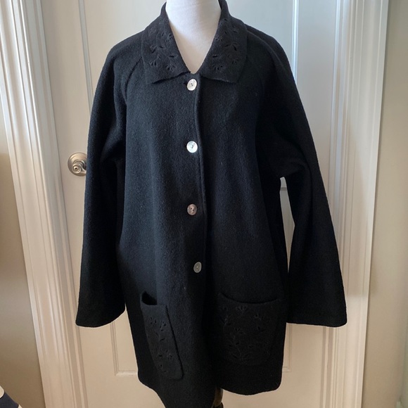 Herman Geist Jackets & Blazers - Herman Geist Wool Car Coat Jacket dark black size Large